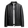 Top, Leather Jacket, Men's PU Leather Jacket, Standing Collar, Motorcycle Suit, Workwear Jacket, Men's