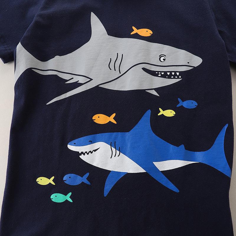 Футболка с круглым вырезом и рисунком для мальчиков - летняя, трикотажная, хлопок, с короткими рукавами