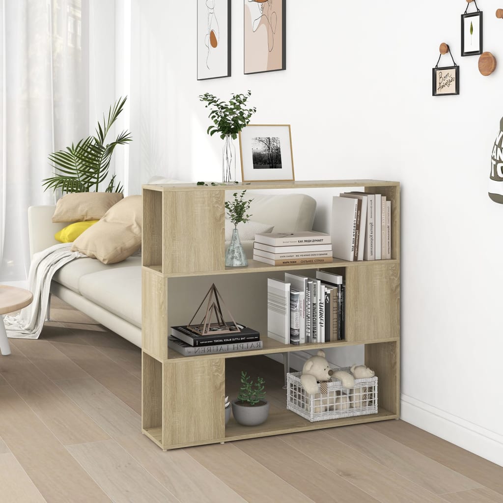 Bookshelf Room Divider Sonoma Oak 100 x 24 x 94 cm