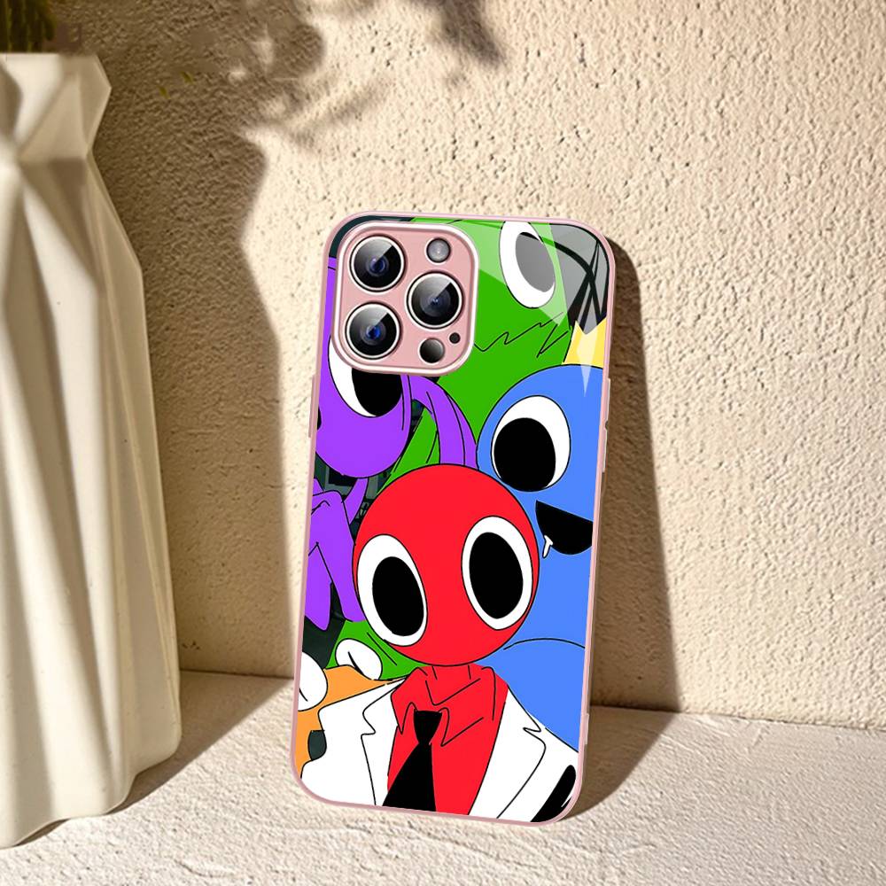 Cartoon R-Rainbow Friends Tempered Glass For Iphone 14 13 12 11 Pro Mini XS MAX 14Plus X XS XR Fundas
