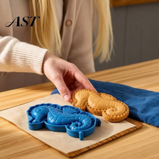 Foldable Dough Sealer Gadget Marine Animal Mini Pie Mold, Durable Non-stick Reusable Cutter, Decorative Kitchen Tools for Family Baking Hand