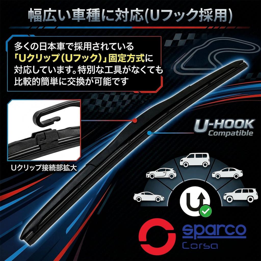 Щетки стеклоочистителя Sparco Aero для Nissan Figaro FK10 Кабриолет 1991-1992 Крючок U 480 мм Пара