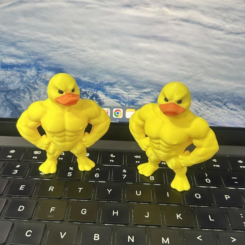 3D Смешная Утка с Мышцами Веселый Подарок на День Рождения Украшение для Офиса Гостиной 3D Печатные Поделки Подарок Злая Утка