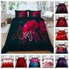 3D Modern Romantic Love Series Bedding Set Romantic Flower Quilt Cover and Pillow Case 2/3 Pieces Rose Wedding Room Soft Home Decoration
