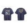 Unisex Vintage Washed Distressed Long Sleeve Tee Cotton Graphic T-Shirt Loose Fit Casual Streetwear