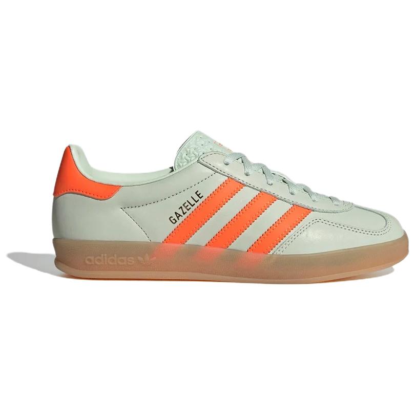 adidas Gazelle Indoor Linen Green Solar Orange Женские кроссовки Gum IF6982