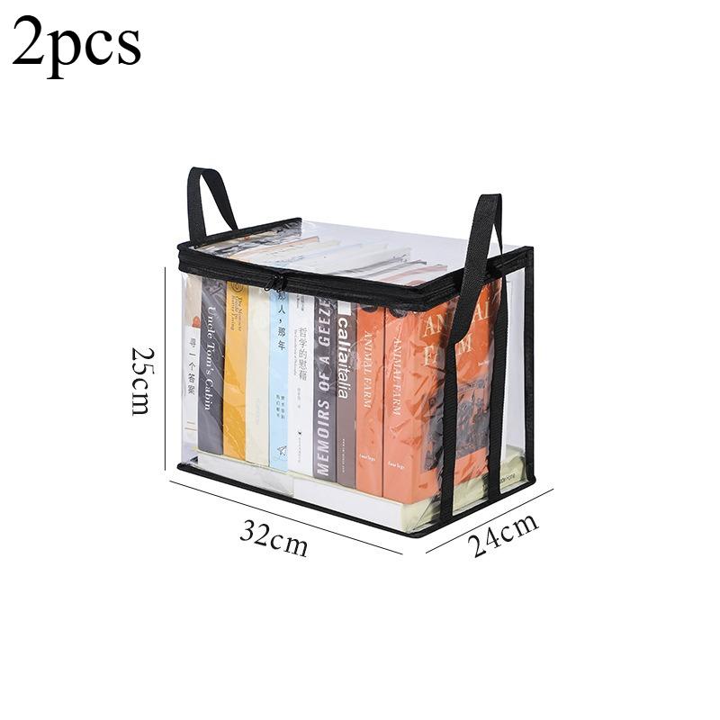 1/2Pcs Large Capacity Foldable Transparent Waterproof Storage Box for Student Dormitory Classroom Home Book Organizing