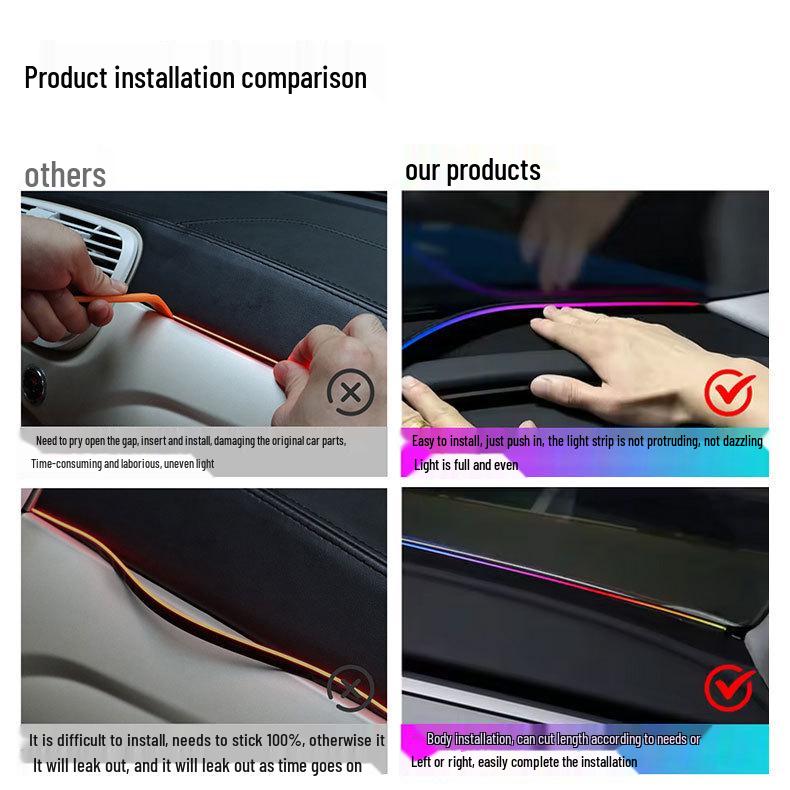 Цветной акриловый ветрозащитный экран звукоизолирующий свет: Управление через приложение, без проводов, для украшения автомобиля.