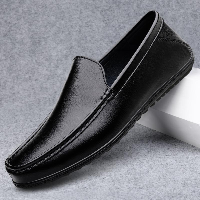 Модные классические повседневные мокасины из натуральной кожи, дышащие деловые туфли, сверхлегкие мужские туфли для вождения, мокасины