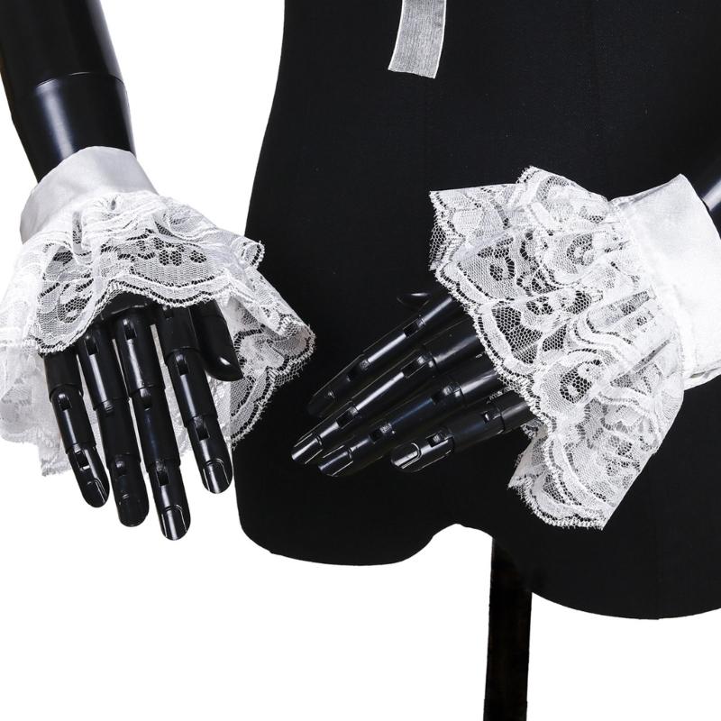 Elizabethan Chiffon Ruffle Collar Cuff Sleeves for Medieval Costume Detachable for Historical Reenactments and Event