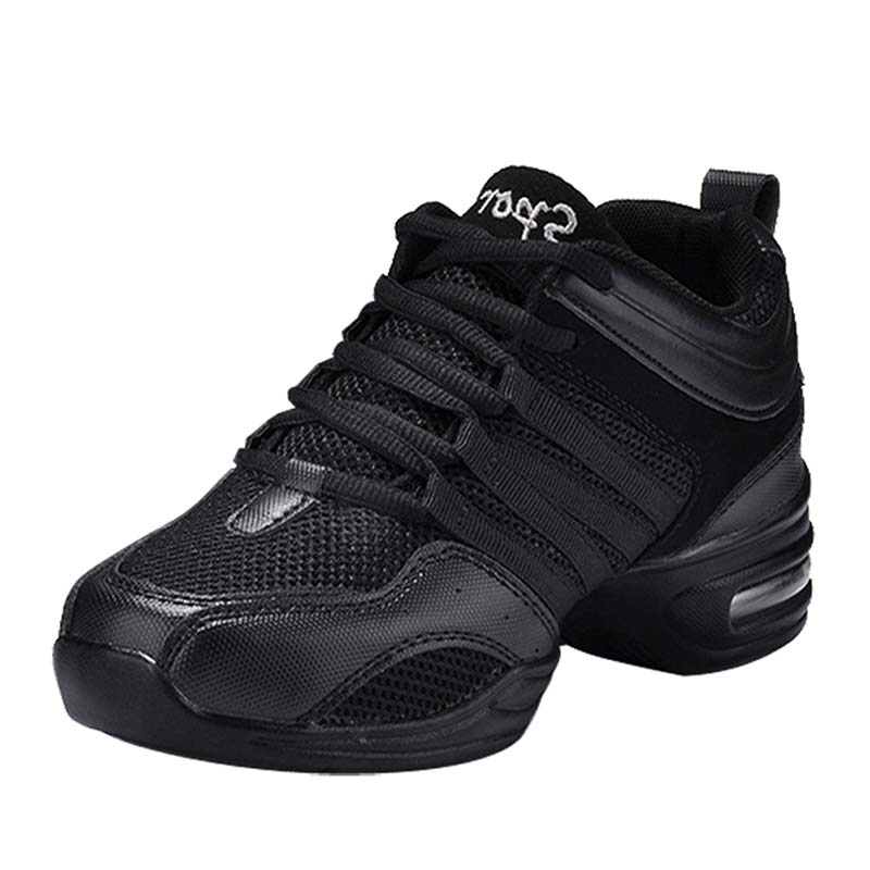 Jazz Shoes Women's Zumba Shoes Jazz Dance Shoes Dance Trainers Modern Mesh Split Sole Lace Up Air Cushion Shoes Sporty Fitness Hiking Shoes Size 34-43