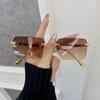 Дизайнерские квадратные солнцезащитные очки женские мужские цветные маленькая оправа солнцезащитные очки зеркальные без оправы крутые модные