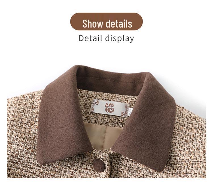 Весенняя мода 2025 года Куртка с отложным воротником для женщин среднего возраста - Стильный короткий ароматный стиль