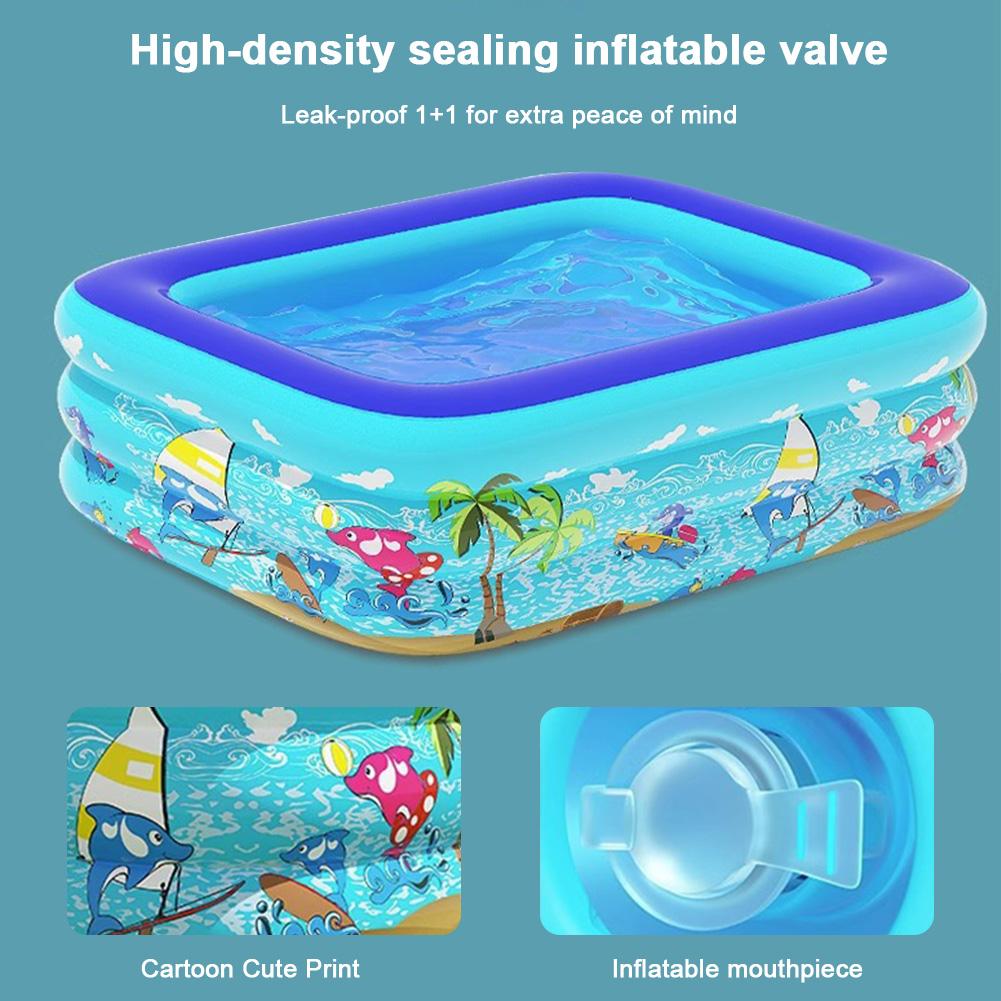 Inflatable Swimming Pool PVC Baby Bath Bathtub Cartoon Pattern Water Play Pool for Summer Outdoor Indoor