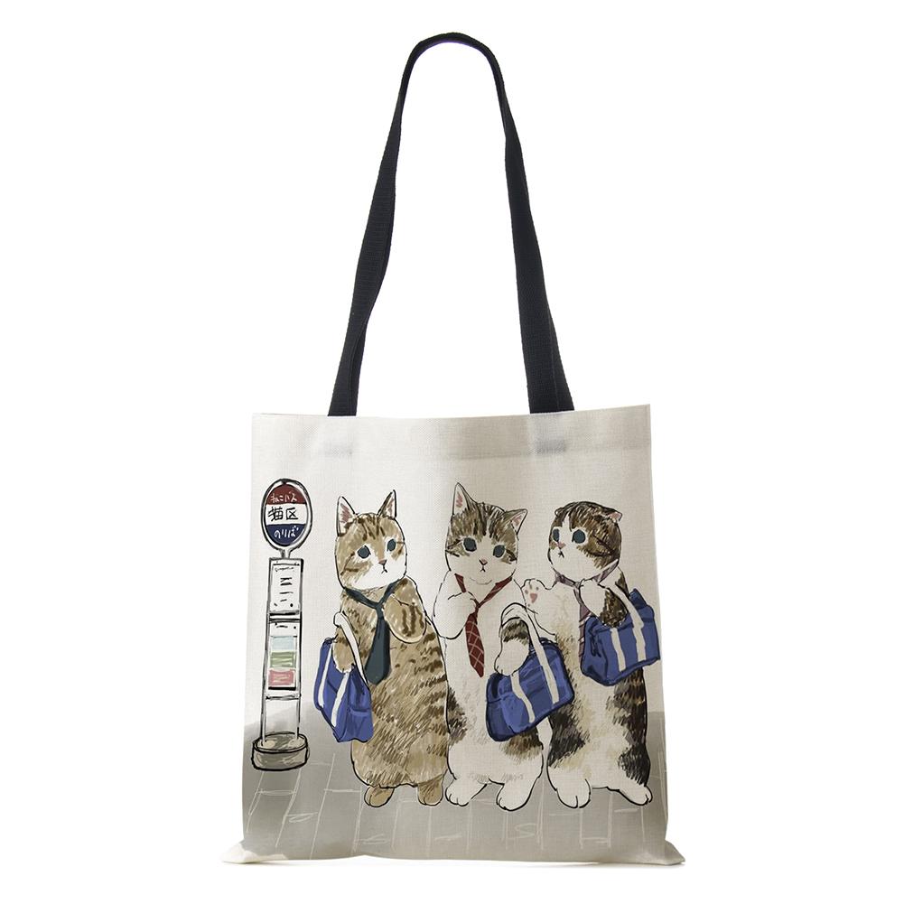 Сумка на плечо с рисунком собаки, винтажная женская многоразовая холщовая сумка-тоут в стиле Харадзюку, Повседневная складная сумка для покупок, 2022 г.