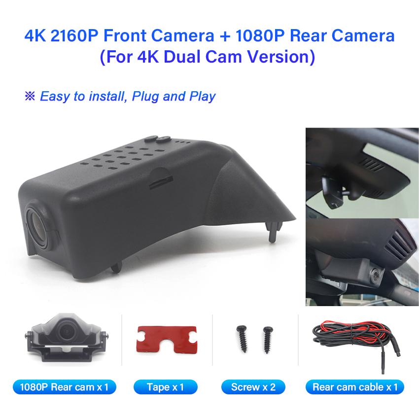 For Volvo Polestar 2 2020 2021 2025 2025 UHD 4K Dash Cam for Car Camera Recorder Dashcam WIFI Car Dvr Recording Devices
