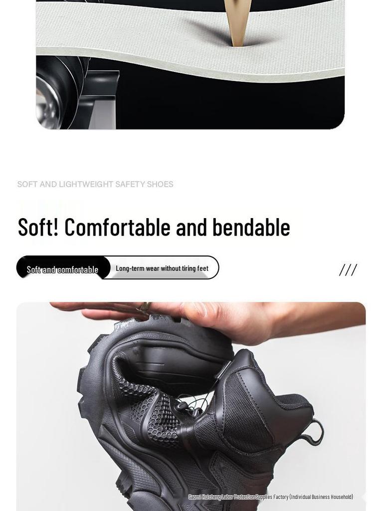 Рабочие ботинки SHEIN с высоким берцем и защитой от ударов: Легкий, Удобный, Складной, Защищенный от проколов.
