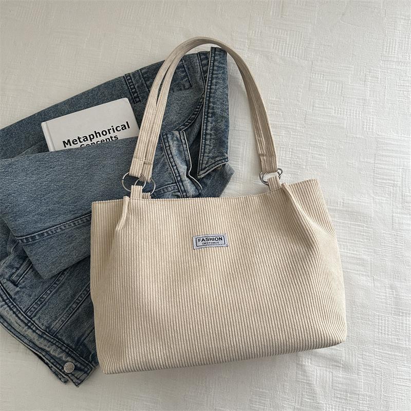 Вельветовая сумка женская большая повседневная сумка через плечо для покупок сумка-тоут для поездок на работу