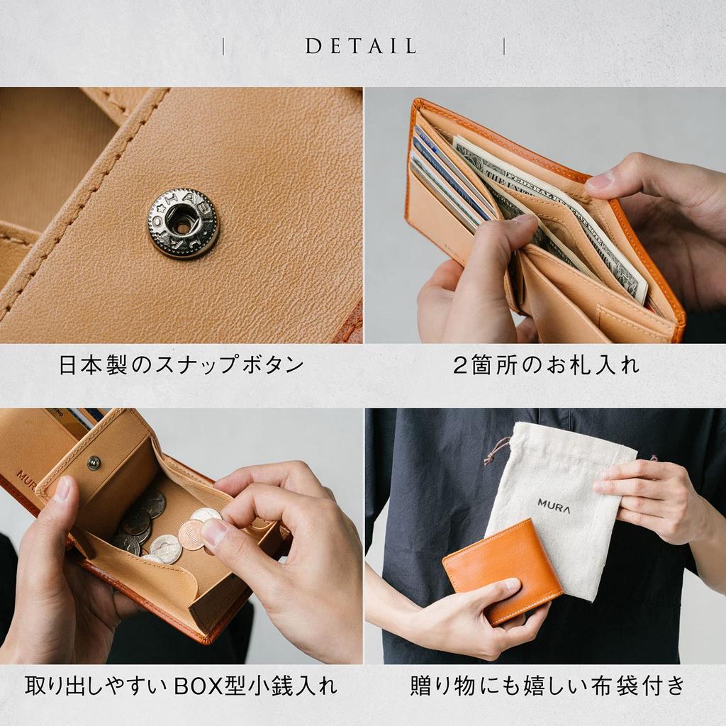 Кошелек мужской Mura Bifold из натуральной итальянской кожи, кожа full-grain, защита от скимминга, (Итальянский/Верблюжий)