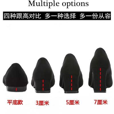 Туфли женские весенне-осенние новые с бантом остроносые рабочие туфли средний каблук толстый каблук одинарные туфли женские маленькие высокие каблуки