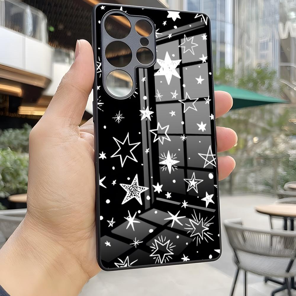 Модный Чехол для Телефона INS Звезды Для S25 Ultra Samsung S26 S24 Fe S22 S20 S23 21 Plus A54 A34 A53 A16 Стеклянная Крышка