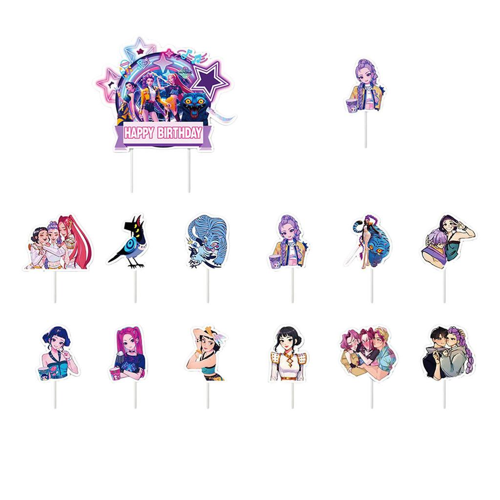 Birthday Theme Party Decoration Banner Pull Flag Cake Flag Balloon- Set