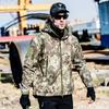 Fleece Men's Winter Military Softshell Tactical Jacket Outdoor Camouflage Hunting Camping Waterproof Army Coat Hoodie Jacket Plus Size XS-5XL