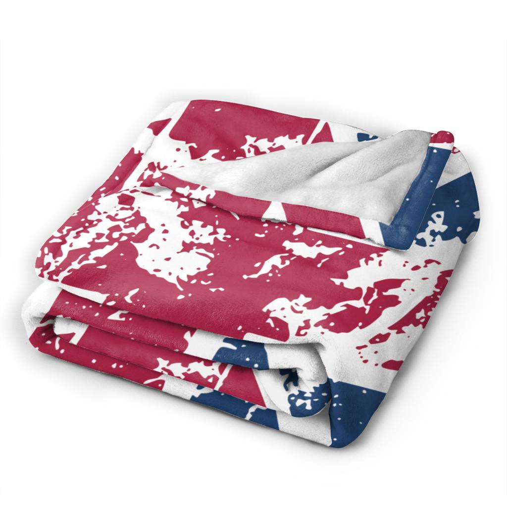Union Jack Flag Knitted Fashion Blanket Flannel UK United Kingdom Great Britain British Warm Throw Fashion Blanket for Outdoor Travel Breath