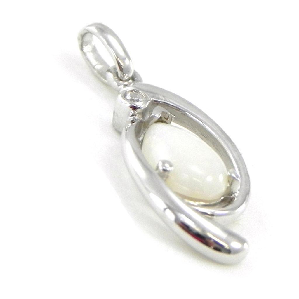 Les Trésors De Lily [I8871] - Artisan Silver Pendant 'Goddess Opal' Silver White (rhodium-plated) - 18x10 Mm