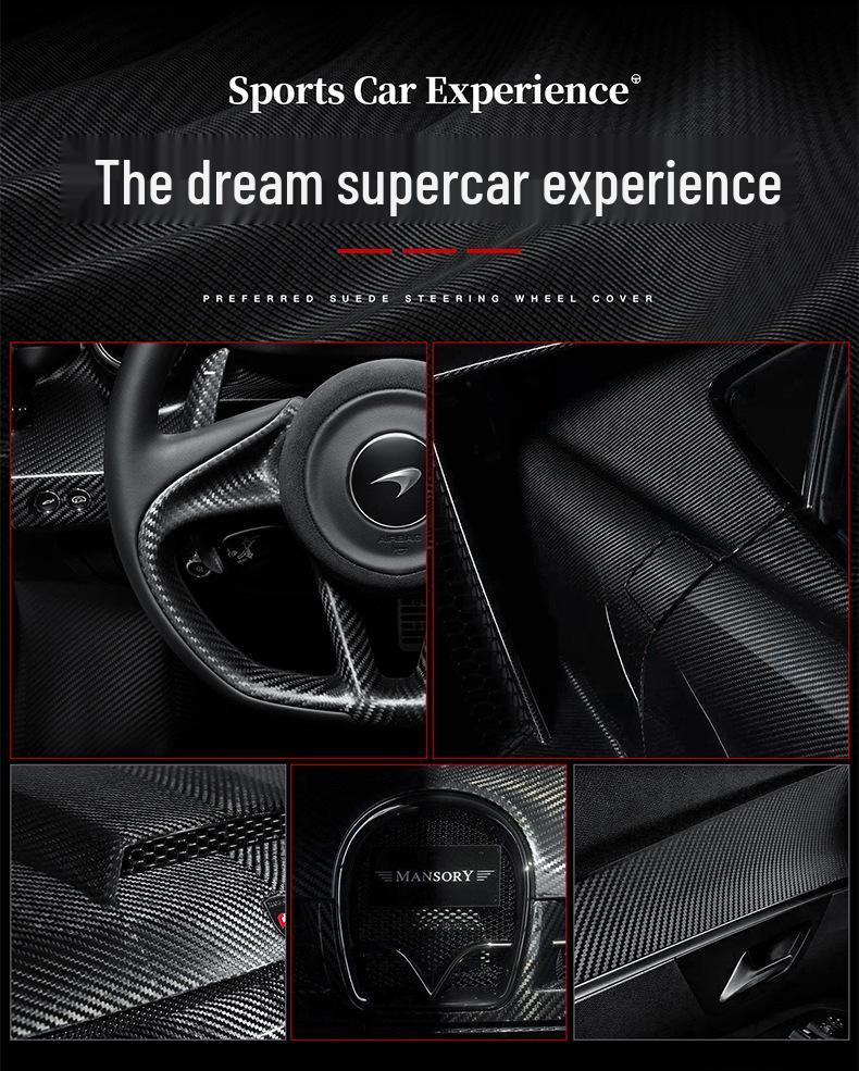 Genuine Leather Carbon Fiber Steering Wheel Cover for Mitsubishi: Outlander, Eclipse, Pajero Sport, ASX, Lancer, Junge, Yishen.