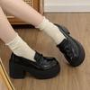 Japanese Jk Platform Thick Heel Black Loafer Single Shoes French Retro High Heels Women's Autumn New Models