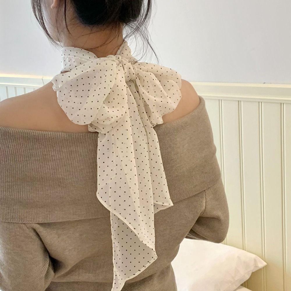 Printed Polka Dot Scarf Ribbon Long Scarves Retro Scarf Headband  Dressing Decoration