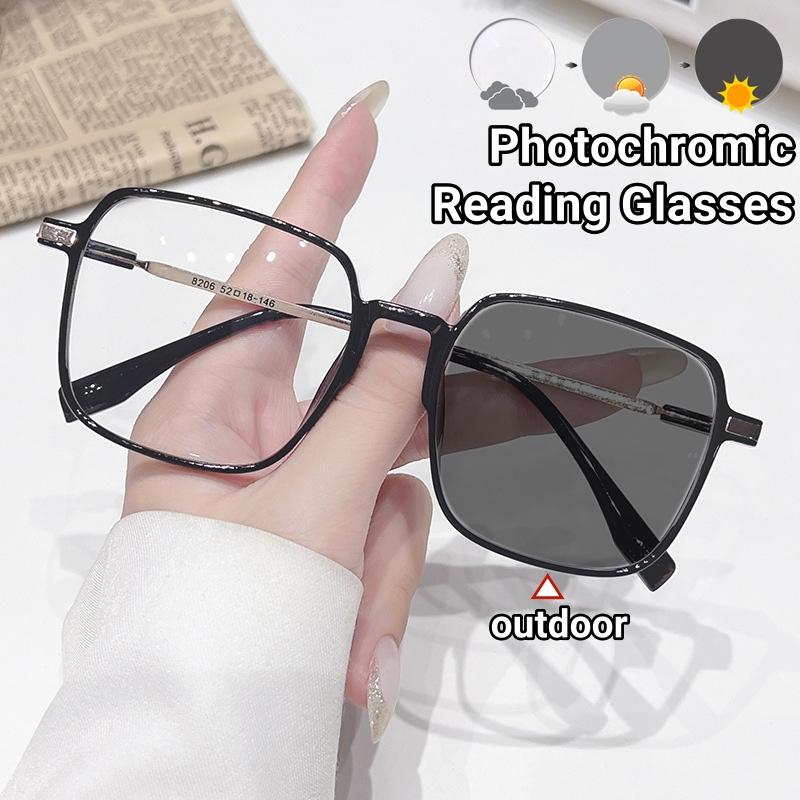 New Style Photochromic Reading Glasses Men Women Color Changing Eyeglasses Anti Uv Sunglasses Luxury Far Sighted Eyewear 0~+4.0