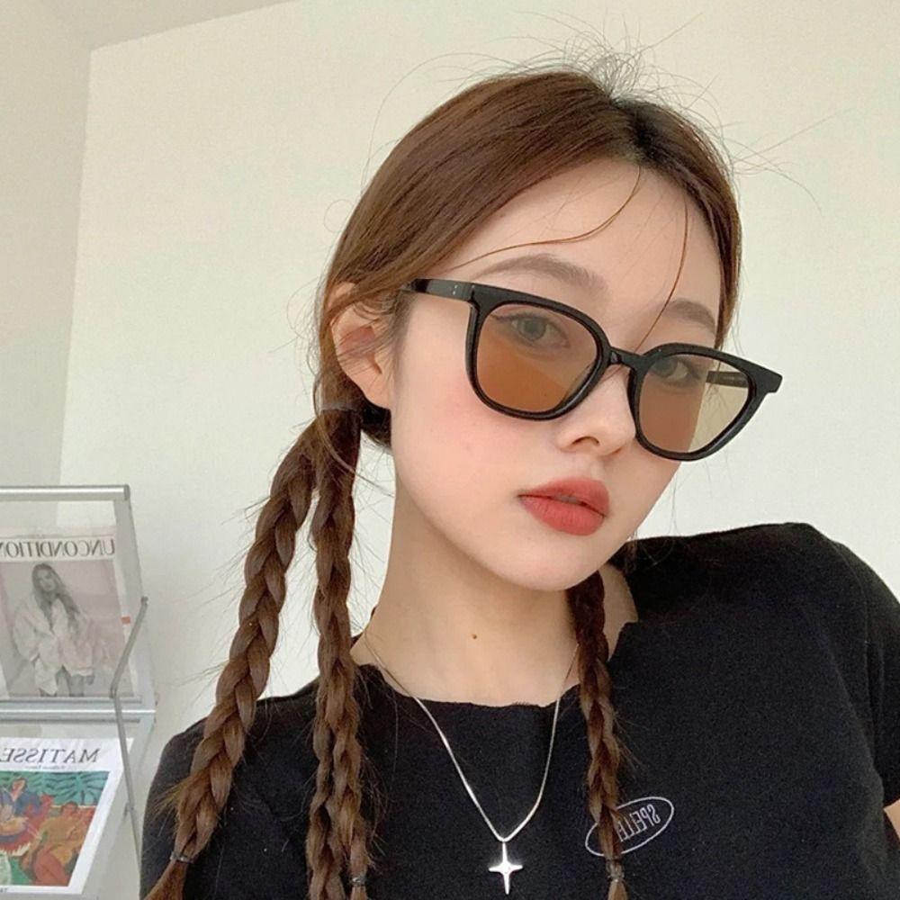 Sun-Protective Black Frame Sunglasses Punk Black Shades Glasses Travel Accessories Eyewear Beach
