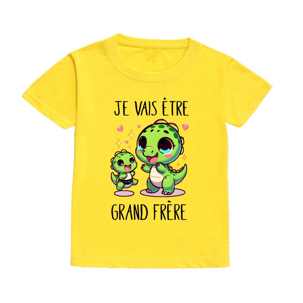 DinosaurI Will Become A Great Brother Kid Tee Top Pregnancy Announcement Tees Casual Short Sleeve T Shirt Family Party Clothes