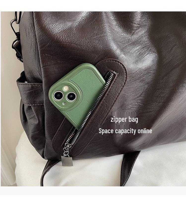 2025 Женская Модная Текстурированная Сумка-Тоут Большой Вместимости на Плечо и Через Плечо