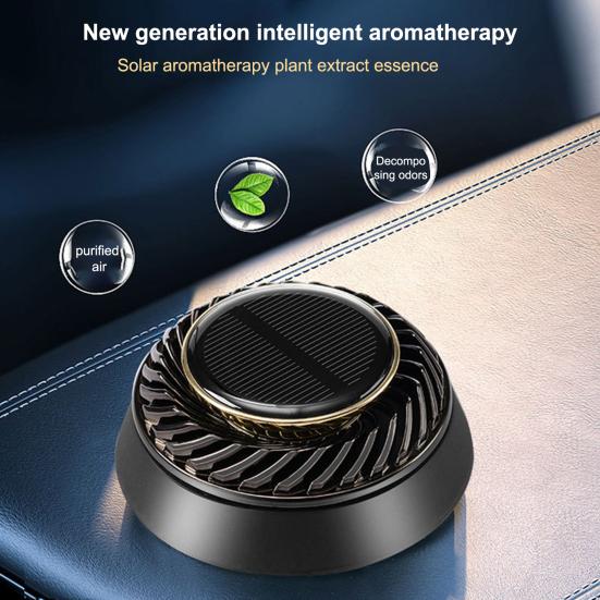 Solar Car Air Freshener Automatic Rotatable Long Lasting Fragrance Air Purifying Auto Aromatherapy Diffuser Ornament Car Interior Accessories
