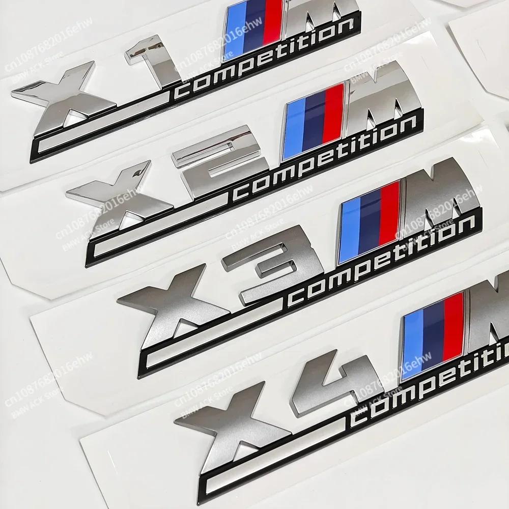 QAED6 Silver Grey Black X1M X2M X3M X4M X5M X6M X7M X8M COMPETITION Emblems for BMW F97 F98 E70 F85 F95 E71 F86 F94 Car badge Trunk