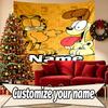 Custom Name Personalized Garfield Print Tapestry, Wall Art Decor, Bedroom, Dorm, Apartment, LivingRoom, Party Backdrop, Gift for Birthday