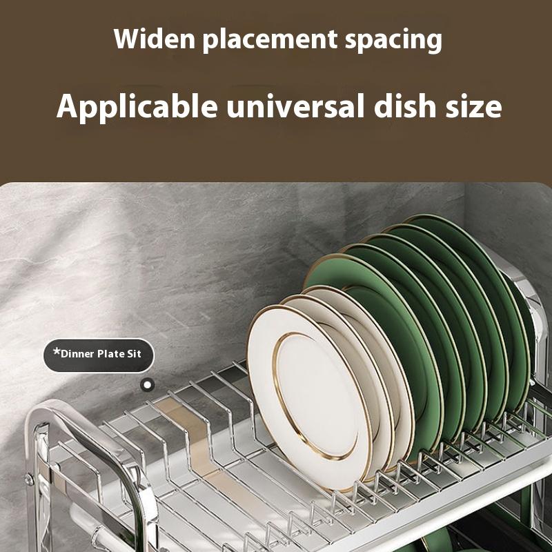 В наличии Кухонная полка для хранения из нержавеющей стали 304 Полка для тарелок и сушки Многофункциональная полка для тарелок Хранение тарелок и палочек для еды