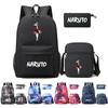 3Pcs/set Anime Naruto Backpack with Shoulder Bag Pencil Case for Boy Girl Bookbag Rucksack Men Women Leisure Travel Bag Rucksack