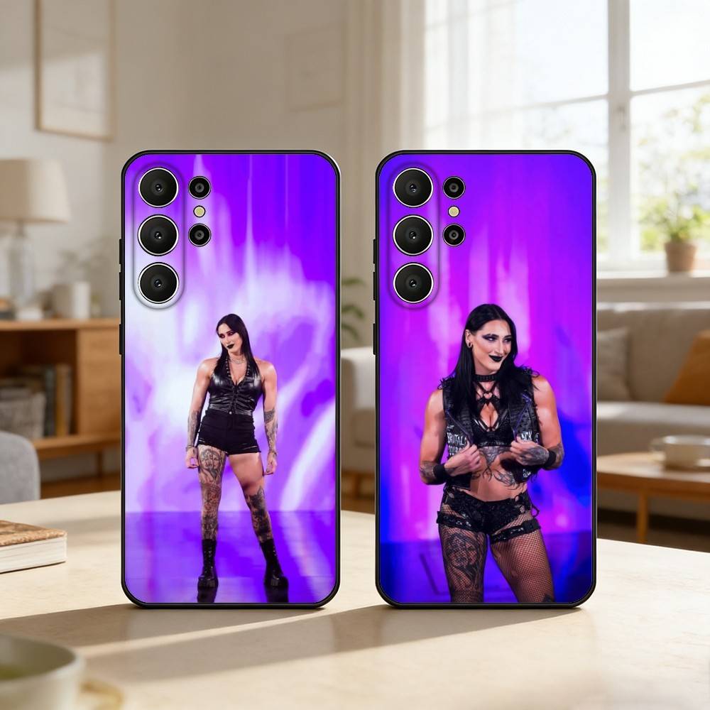 Чехол для телефона рестлера R-Rhea Ripley для Samsung S26, S25, 24, 23, 22, 30, 21, 10, 9, Ultra, Plus, Lite, Черный Мягкий Чехол