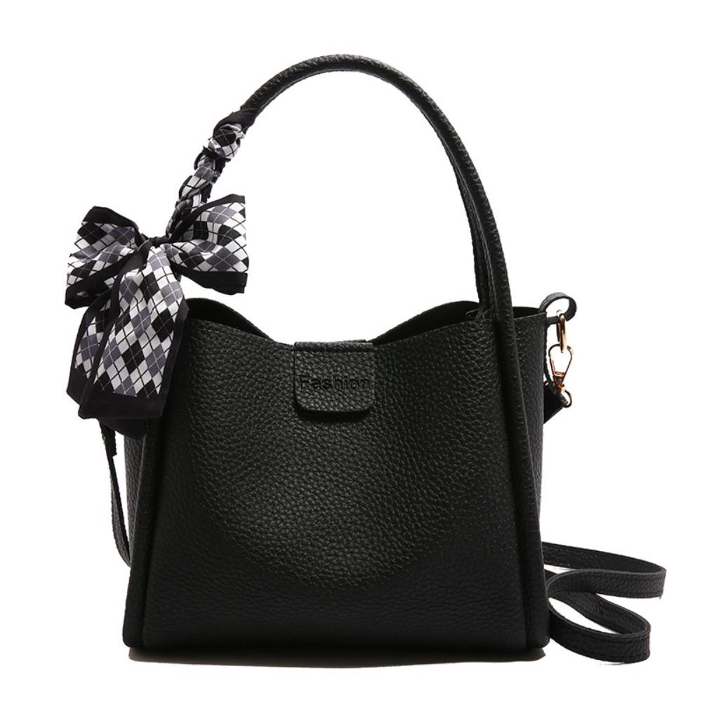 Minimalist Pu Leather Bucket Bag Solid Color Women 's Handbag Casual Crossbody Bag Women