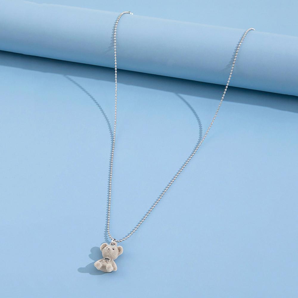 Новое корейское модное милое плюшевое ожерелье с подвеской в ​​виде медведя для девочек и женщин, длинный свитер-цепочка с медведем, ожерелье, ювелирные изделия на воротнике