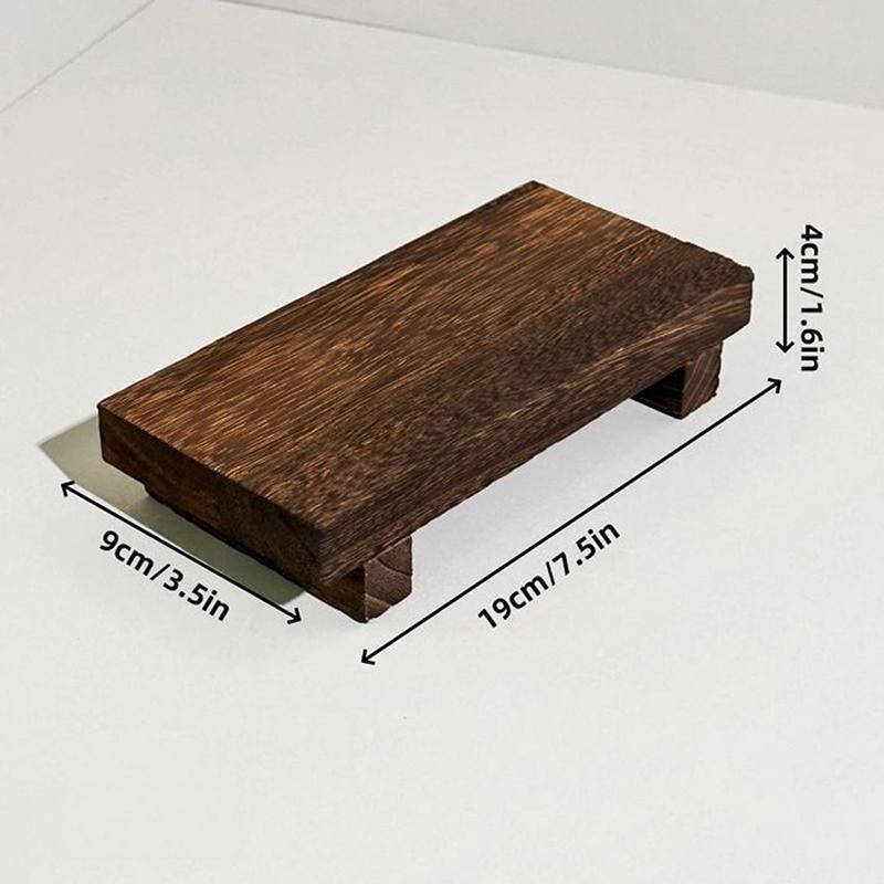 Wood Tray Pedestal Stand Wooden Vanity Hands Soap Scented Candle Storage Holder Tray Kitchen Seasoning Holder Home Decor