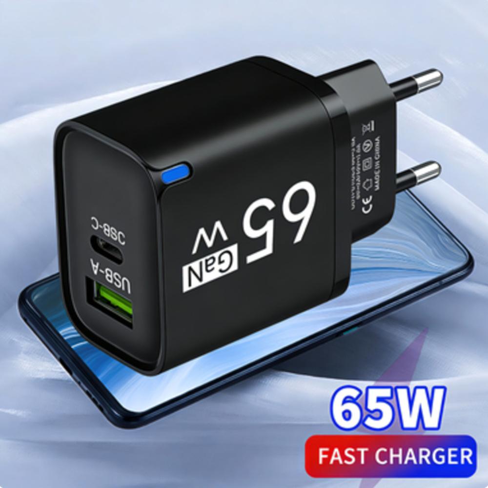 USB 65 Вт Быстрая зарядка Зарядное устройство Type C Высокоскоростная зарядка Адаптер питания для настенной розетки для мобильного телефона Для iPhone Honor Xiaomi Huawei Samsung Oneplus