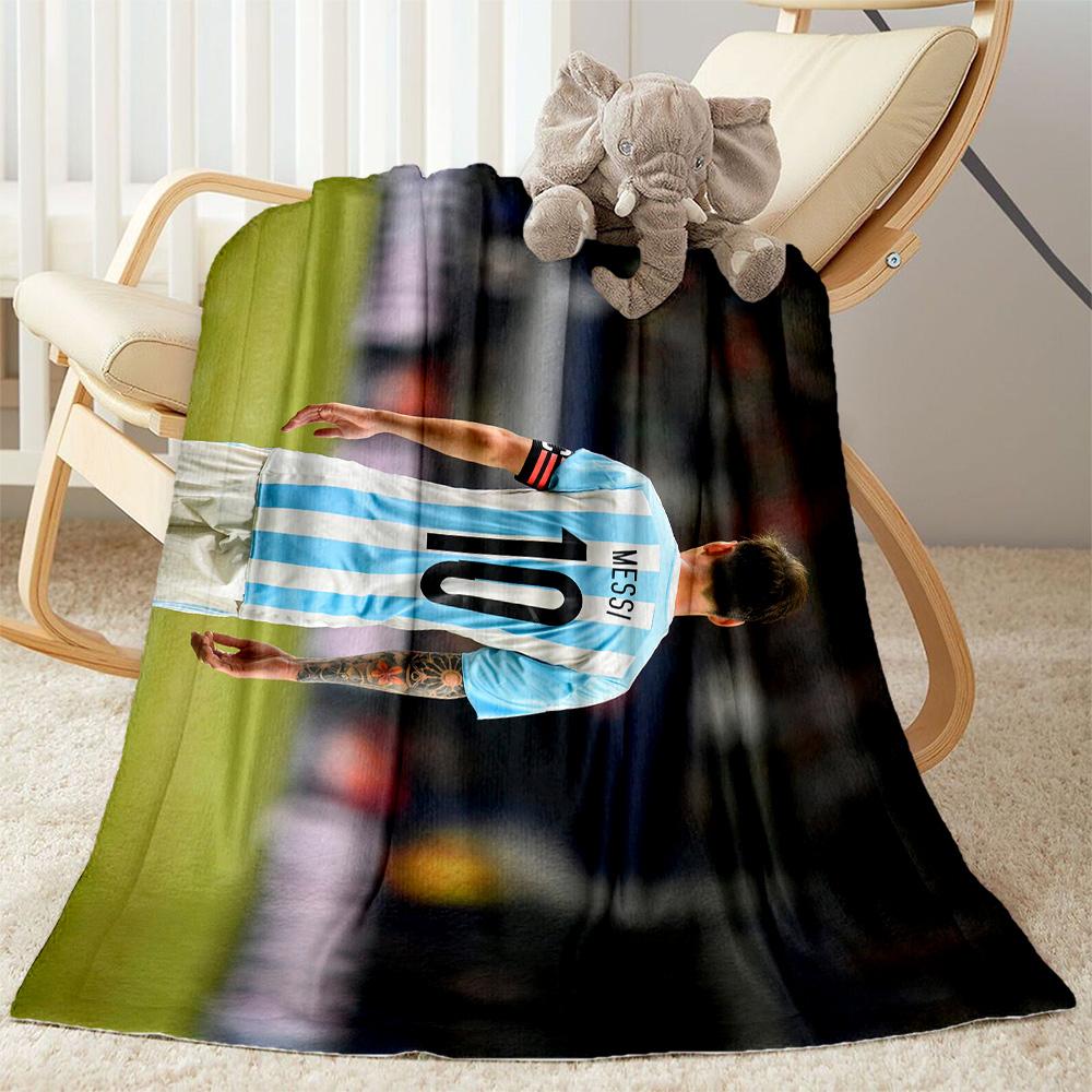 Messi Scores Crucial Goal Blanket Warmthful Decor Great for Sofa Couch Office Four Seasons Universal Modern Gifts For Family Or Friends