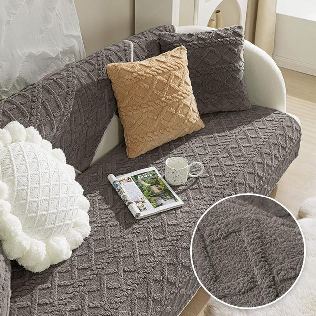 Жаккардовые эластичные чехлы для диванов, противоскользящая подложка с узором защищает диванные подушки от домашних животных и кошек. Бархатный секционный чехол для дивана.