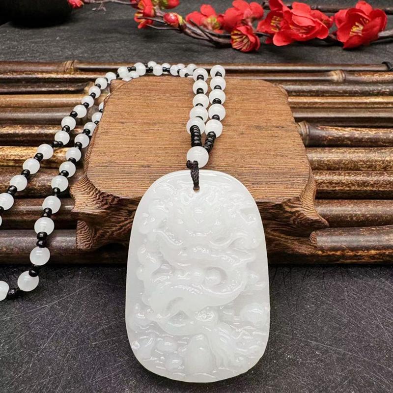 Китайский этнический стиль стеклянный ручной работы дракон кулон ожерелье амулет для женщин и мужчин счастливый подарок ювелирные изделия