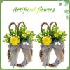 Spring Wreath for Front Door Rabbit Shaped Bowknot Garlands for Indoor or Outdoor Decoration Festival Party Supplies